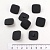 Пуговица 20 мм на ножке матовый чёрный квадрат 10 шт