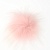 Натуральный меховой помпон с кнопкой 12 см жемчужно-розовый