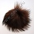 Натуральный меховой помпон с кнопкой 10 см коричневый