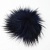 Натуральный меховой помпон с ниточкой 8 см синий