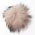 Натуральный меховой помпон с ниточкой 12 см кремовый