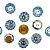 Пуговицы-стразы  акрил "Круг" 22 мм 10 шт голубые 