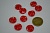 Пуговица 15 мм на внутренней ножке прозрачная красная 20 шт