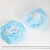 Бант на резинке 13 см цветок голубой с золотыми листочками 2 шт