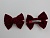 Бант для волос бархатный на уточке 9 см бордовый 2 шт