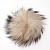 Натуральный меховой помпон с ниточкой 12 см молочно-бежевый