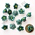 Кабошон "Ромашка" из каучука 2 см тёмно зелёный 10 шт