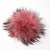 Натуральный меховой помпон с ниточкой 8 см розовый