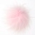 Натуральный меховой помпон с ниточкой 12 см жемчужно-розовый