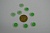 Пуговица 11 мм салатовая с белым перламутром 50 шт