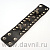 Браслет мужской с металлическими шипами и узорами чёрный 